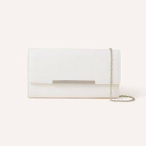 Aldo White Clean Bar Clutch Bag